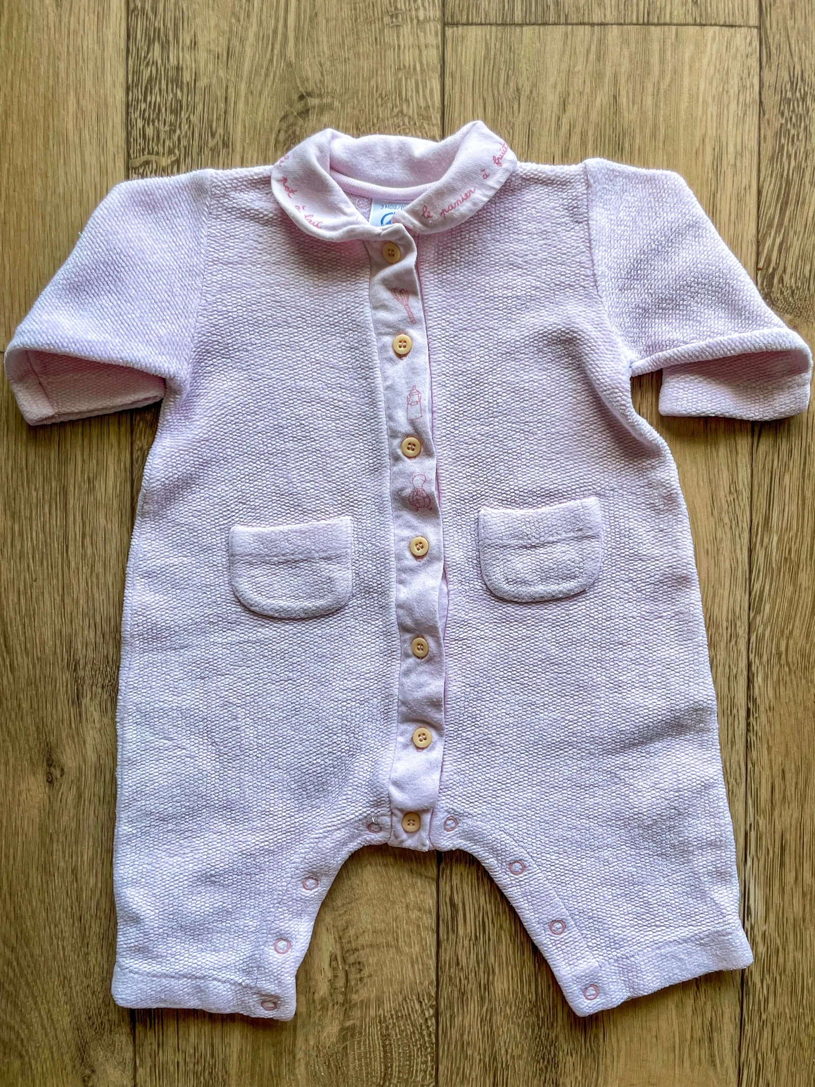 Combinaison rose Petit Bateau taille 3 mois 